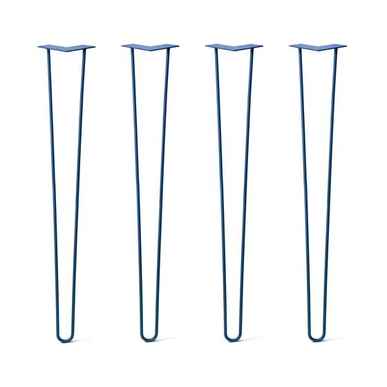 Hairpin Legs Set of 4, 2-Rod Design - Midnight Blue (Navy) Powder Coated Finish