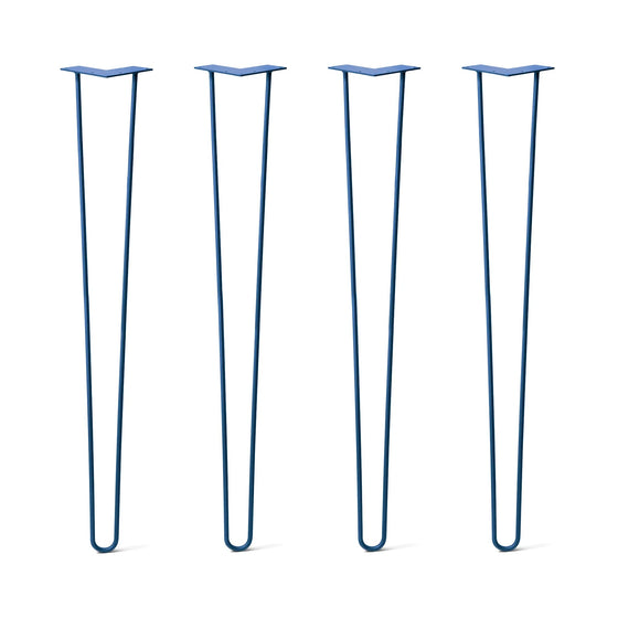 Hairpin Legs Set of 4, 2-Rod Design - Midnight Blue (Navy) Powder Coated Finish