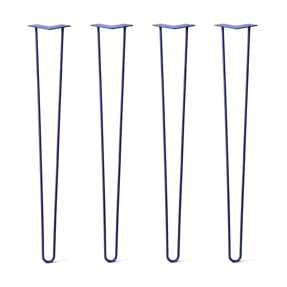 Hairpin Legs Set of 4, 2-Rod Design - Midnight Blue (Navy) Powder Coated Finish