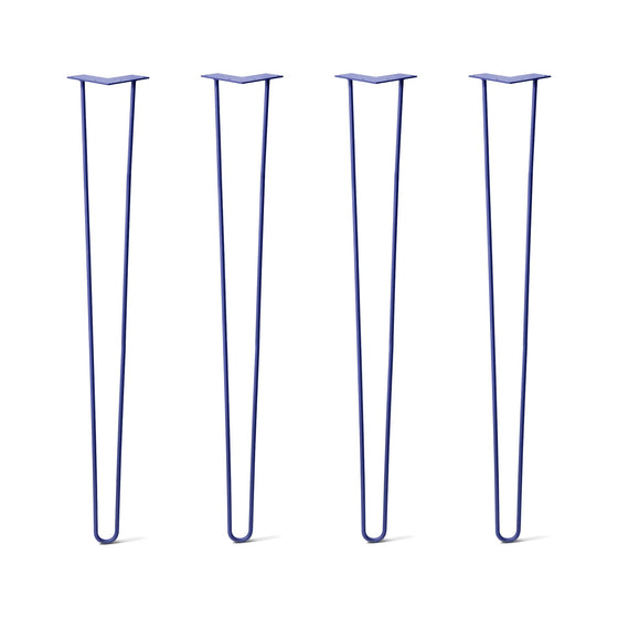 Hairpin Legs Set of 4, 2-Rod Design - Midnight Blue (Navy) Powder Coated Finish
