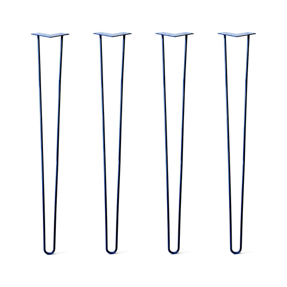Hairpin Legs Set of 4, 2-Rod Design - Midnight Blue (Navy) Powder Coated Finish