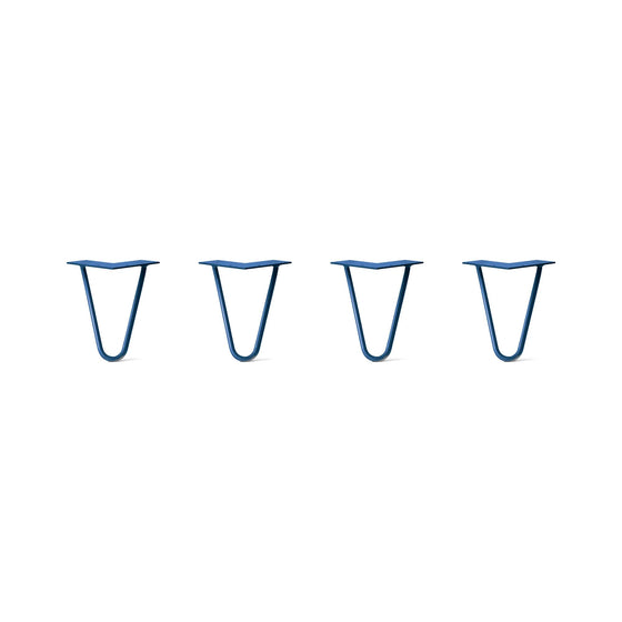 Hairpin Legs Set of 4, 2-Rod Design - Midnight Blue (Navy) Powder Coated Finish