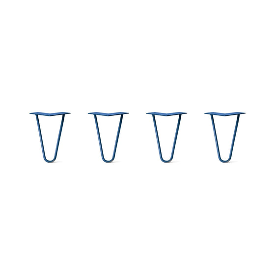 Hairpin Legs Set of 4, 2-Rod Design - Midnight Blue (Navy) Powder Coated Finish