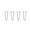 Hairpin Legs Set of 4, 2-Rod Design - Clear Coated Finish