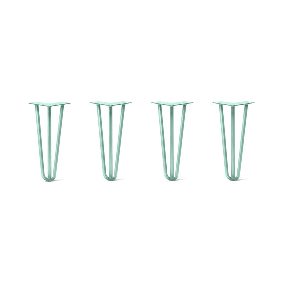 Hairpin Legs Set of 4, 3-Rod Design - Turquoise Powder Coated Finish