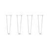 Hairpin Legs Set of 4, 2-Rod Design - White Powder Coated Finish