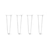 Hairpin Legs Set of 4, 2-Rod Design - White Powder Coated Finish