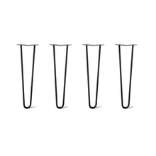  DIY Hairpin Legs Hairpin Legs 20" / Jet Black Satin / 3/8" Hairpin Legs Set of 4, 2-Rod Design - Jet Black Satin Powder Coated Finish