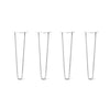 Hairpin Legs Set of 4, 2-Rod Design - White Powder Coated Finish