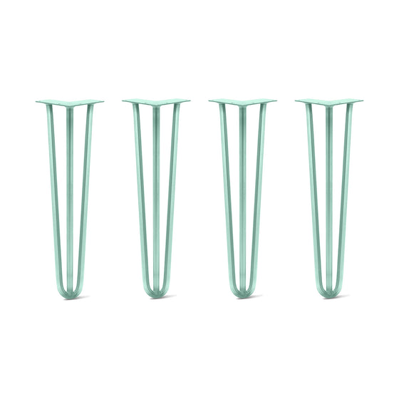 Hairpin Legs Set of 4, 3-Rod Design - Turquoise Powder Coated Finish