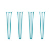 Hairpin Legs Set of 4, 3-Rod Design - Turquoise Powder Coated Finish
