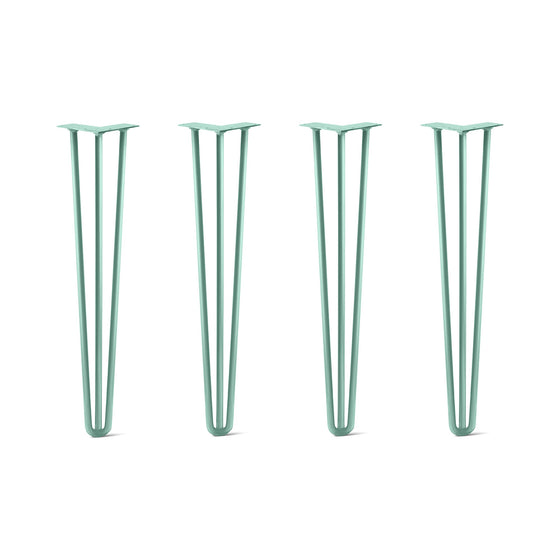Hairpin Legs Set of 4, 3-Rod Design - Turquoise Powder Coated Finish