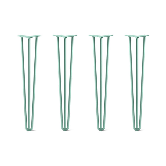 Hairpin Legs Set of 4, 3-Rod Design - Turquoise Powder Coated Finish