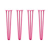 Hairpin Legs Set of 4, 3-Rod Design - Fuchsia Powder Coated Finish