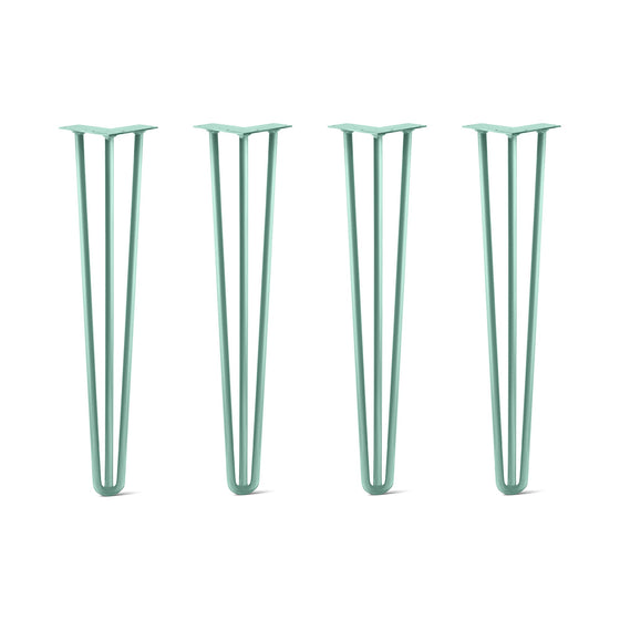 Hairpin Legs Set of 4, 3-Rod Design - Turquoise Powder Coated Finish