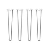 Hairpin Legs Set of 4, 2-Rod Design - Clear Coated Finish