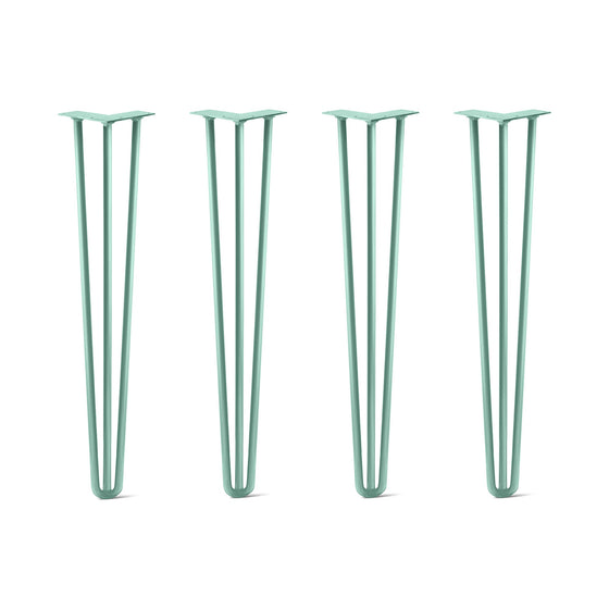 Hairpin Legs Set of 4, 3-Rod Design - Turquoise Powder Coated Finish