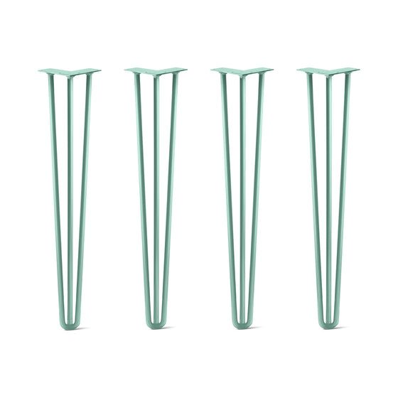 Hairpin Legs Set of 4, 3-Rod Design - Turquoise Powder Coated Finish