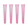 Hairpin Legs Set of 4, 3-Rod Design - Fuchsia Powder Coated Finish