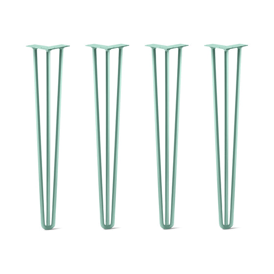 Hairpin Legs Set of 4, 3-Rod Design - Turquoise Powder Coated Finish