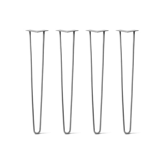 Hairpin Legs Set of 4, 2-Rod Design - Clear Coated Finish