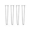 Hairpin Legs Set of 4, 2-Rod Design - Clear Coated Finish