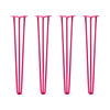 Hairpin Legs Set of 4, 3-Rod Design - Fuchsia Powder Coated Finish