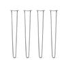 Hairpin Legs Set of 4, 2-Rod Design - Clear Coated Finish