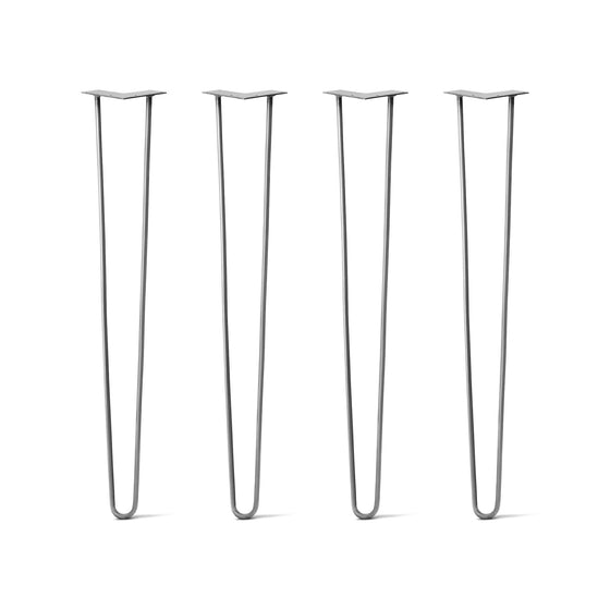 Hairpin Legs Set of 4, 2-Rod Design - Clear Coated Finish
