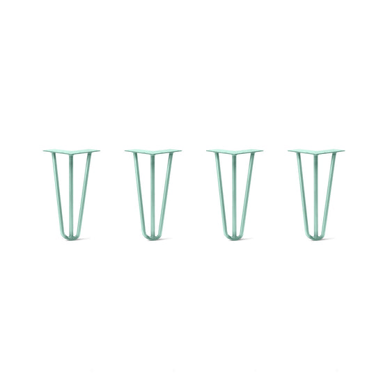 Hairpin Legs Set of 4, 3-Rod Design - Turquoise Powder Coated Finish