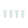 Hairpin Legs Set of 4, 3-Rod Design - Turquoise Powder Coated Finish