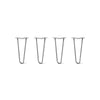 Hairpin Legs Set of 4, 3-Rod Design - Clear Coated Finish