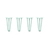 Hairpin Legs Set of 4, 3-Rod Design - Turquoise Powder Coated Finish