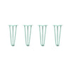 Hairpin Legs Set of 4, 3-Rod Design - Turquoise Powder Coated Finish