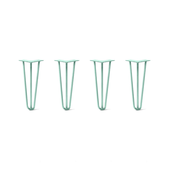 Hairpin Legs Set of 4, 3-Rod Design - Turquoise Powder Coated Finish