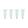Hairpin Legs Set of 4, 3-Rod Design - Turquoise Powder Coated Finish