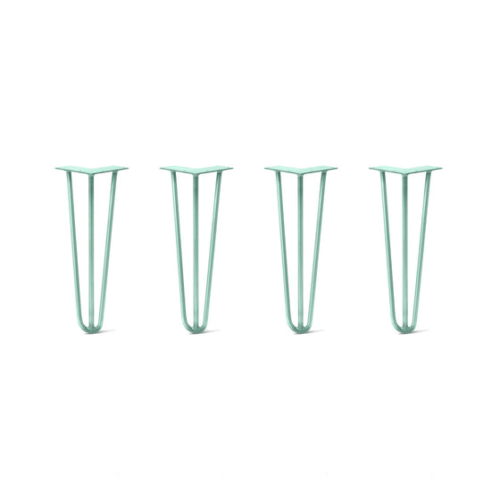 Hairpin Legs Set of 4, 3-Rod Design - Turquoise Powder Coated Finish