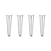 DIY Hairpin Legs - Hairpin Legs Set of 4 - Sizes 4" to 40" Available - Raw Steel & Powder Coated - 3/8" or 1/2" Diameter