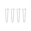 Hairpin Legs Set of 4, 3-Rod Design - Clear Coated Finish