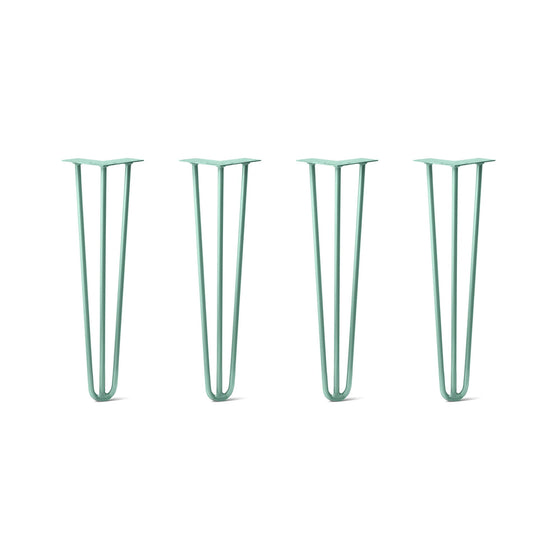 Hairpin Legs Set of 4, 3-Rod Design - Turquoise Powder Coated Finish
