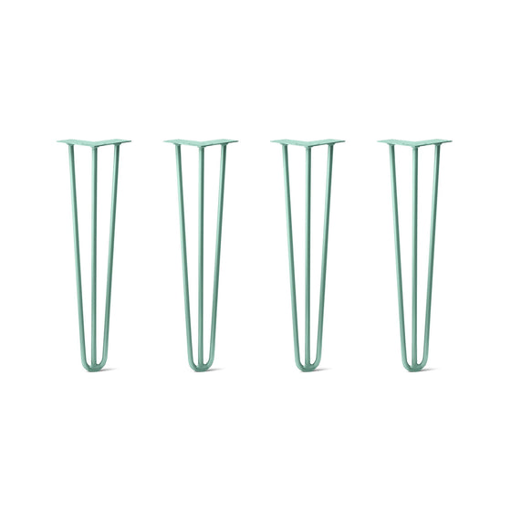 Hairpin Legs Set of 4, 3-Rod Design - Turquoise Powder Coated Finish