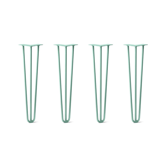Hairpin Legs Set of 4, 3-Rod Design - Turquoise Powder Coated Finish