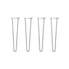 Hairpin Legs Set of 4, 3-Rod Design - Clear Coated Finish