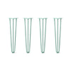 Hairpin Legs Set of 4, 3-Rod Design - Turquoise Powder Coated Finish