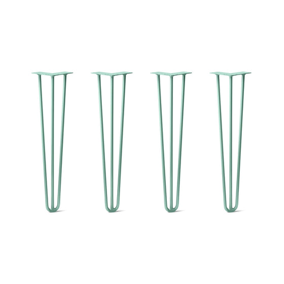 Hairpin Legs Set of 4, 3-Rod Design - Turquoise Powder Coated Finish