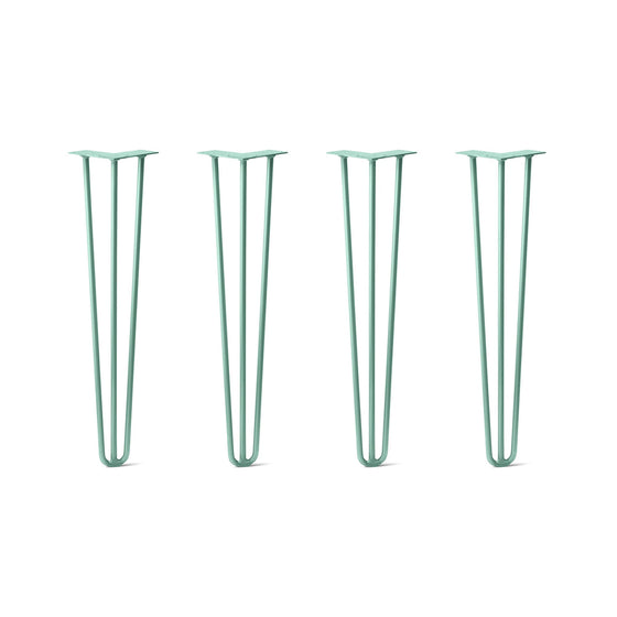 Hairpin Legs Set of 4, 3-Rod Design - Turquoise Powder Coated Finish