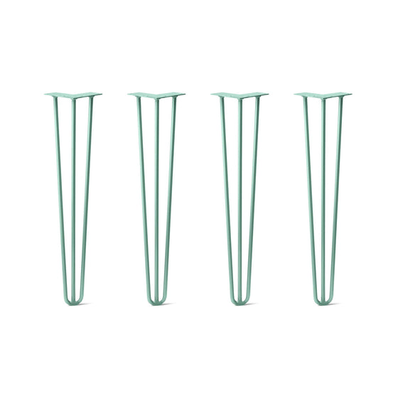 Hairpin Legs Set of 4, 3-Rod Design - Turquoise Powder Coated Finish