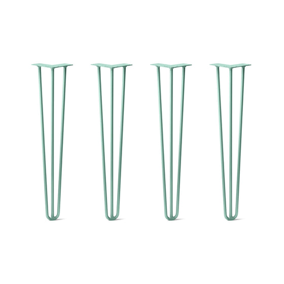 Hairpin Legs Set of 4, 3-Rod Design - Turquoise Powder Coated Finish