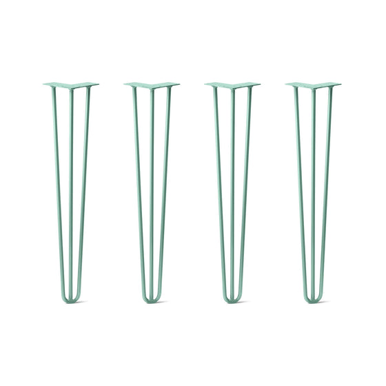 Hairpin Legs Set of 4, 3-Rod Design - Turquoise Powder Coated Finish