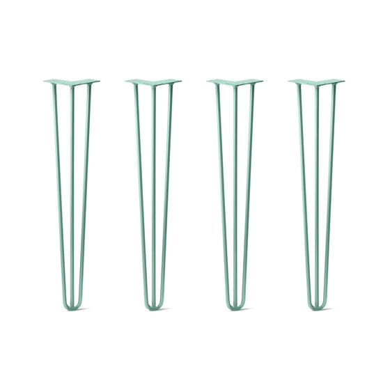 Hairpin Legs Set of 4, 3-Rod Design - Turquoise Powder Coated Finish